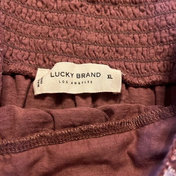 Lucky Brand Embroidered Lace Cotton Blend Tank Square Neck Boho Festival NEW XL - Picture 8 of 8